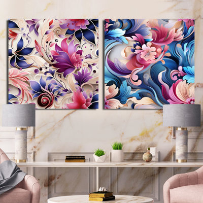 Oyannax - Floral & Botanical Square Collage Set Of 2