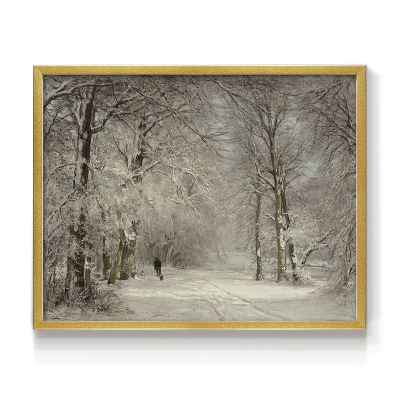 Paysages rétro-CCxxi - reproduction encadrée - réversible, H 11 po x l 14 po, Doré