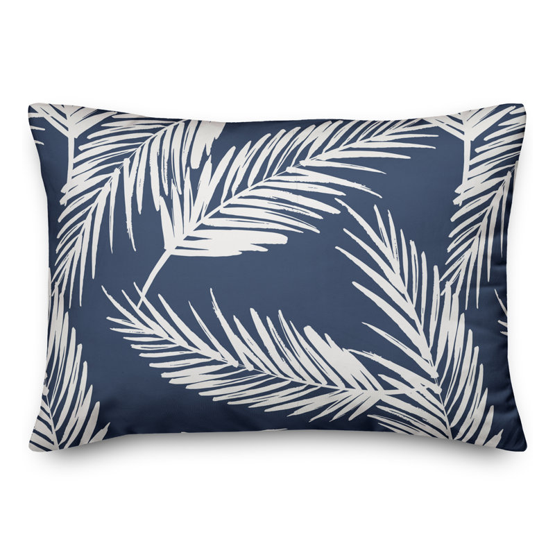 Nature Palm Rectangular Pillow Cover & Insert, Navy