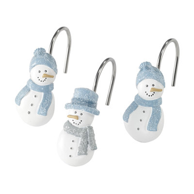 Frosty Friends Bath Shower Curtain Hooks