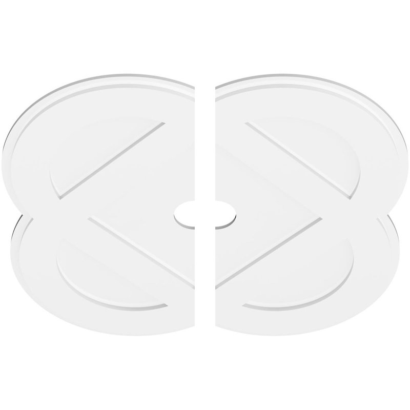36"OD x 4"ID x 14 1/4"C x 1"P Charlotte Architectural Grade PVC Contemporary Ceiling Medallion, Two Piece