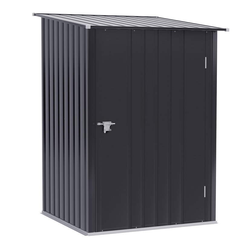 3 ft. 3 in. W x 3 ft. 4 in. D Galvanized Steel Lean-To Tool Shed, Dark Grey