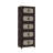 Retro Brown 5-Tier Folding Storage Cabinet with Wheels, Collapsible Plastic Storage Cabinet with Magnetic Door for Garage, Living Room Organization
