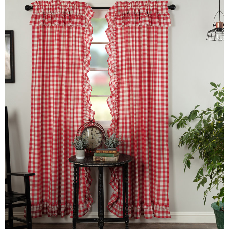 Paire de rideaux obscurcissant avec passe-tringle Annie Buffalo, Rouge rustique / crème antique