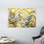 Bay Isle Home™ Floral Eucalyptus Wall Hanging Tapestry Botanical Chevron Mustard and Laurel Green-401888341