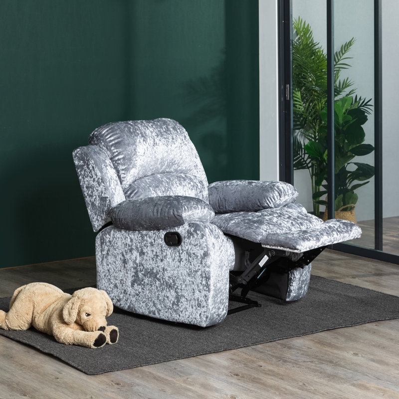 Henris 88.5cm Wide Velvet Standard Recliner