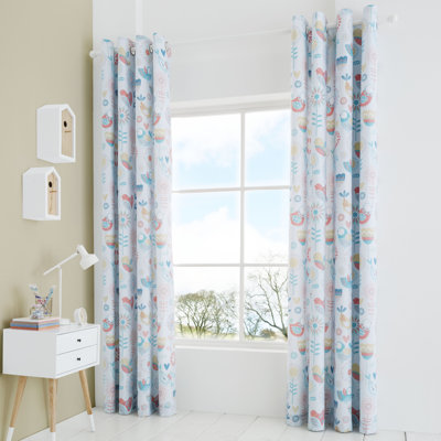 Little Birds Easy Care Eyelet Curtains