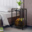 Ensemble de 2 tables d'appoint gris foncé avec panier en métal