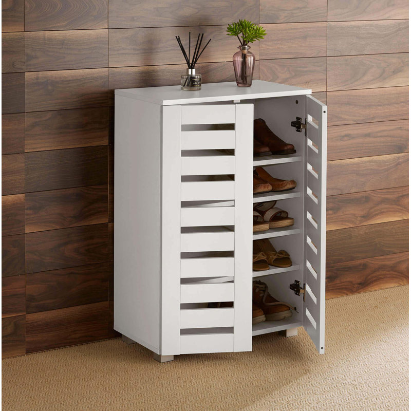 Oslo 10 Pair Shoe Storage Cabinet, White