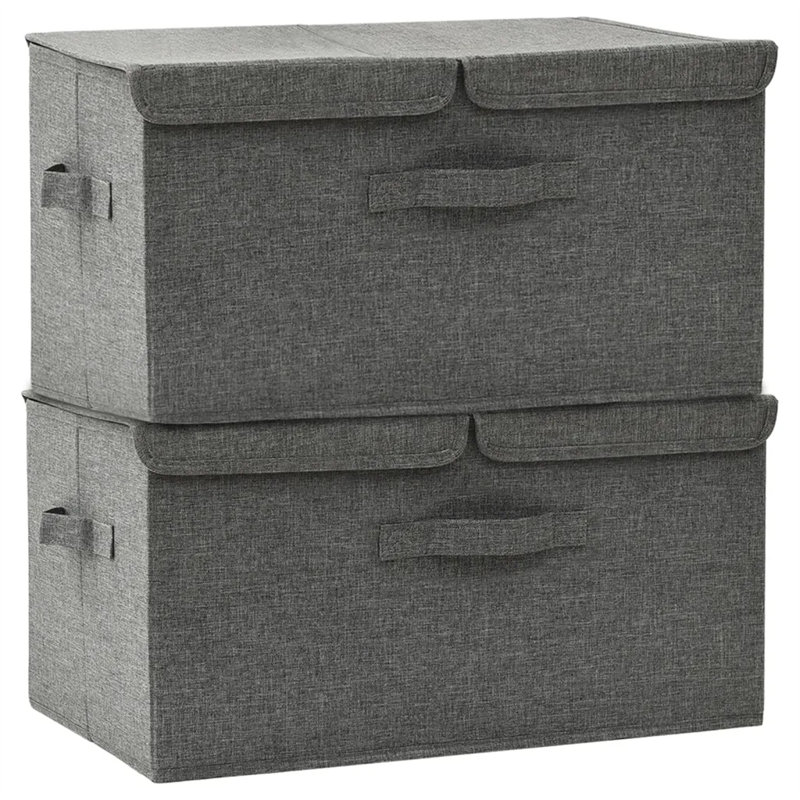Storage Boxes Fabric 50x30x25 cm, Dark Grey