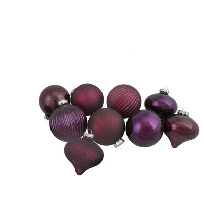 Jewel Tone Finial and Glass Ball Christmas Ornaments