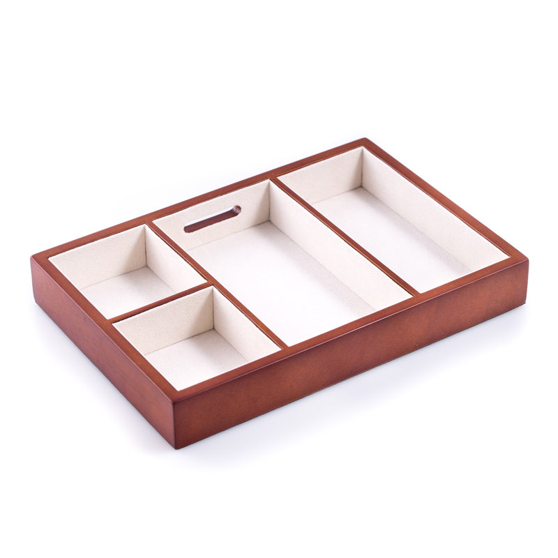 Plateau de rangement pour bijoux Valet, Bois de cerisier