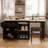 81.5'' Kitchen Island With Extendable Dining Table For 4-6 Person,kitchen Island With Storage 2 Drawers 2 Side Open Shelves,two-tone Table With Double-sized Storage-1927466150