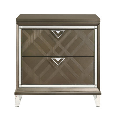 2 tables de chevet champagne foncé avec un intérieur élégant et fonctionnel glamour pour la chambre à coucher