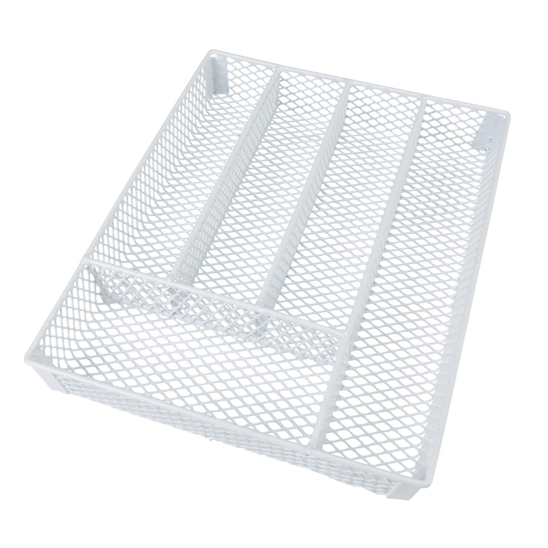 Metal Rectangle Flatware Caddy Bath Bliss Color: White