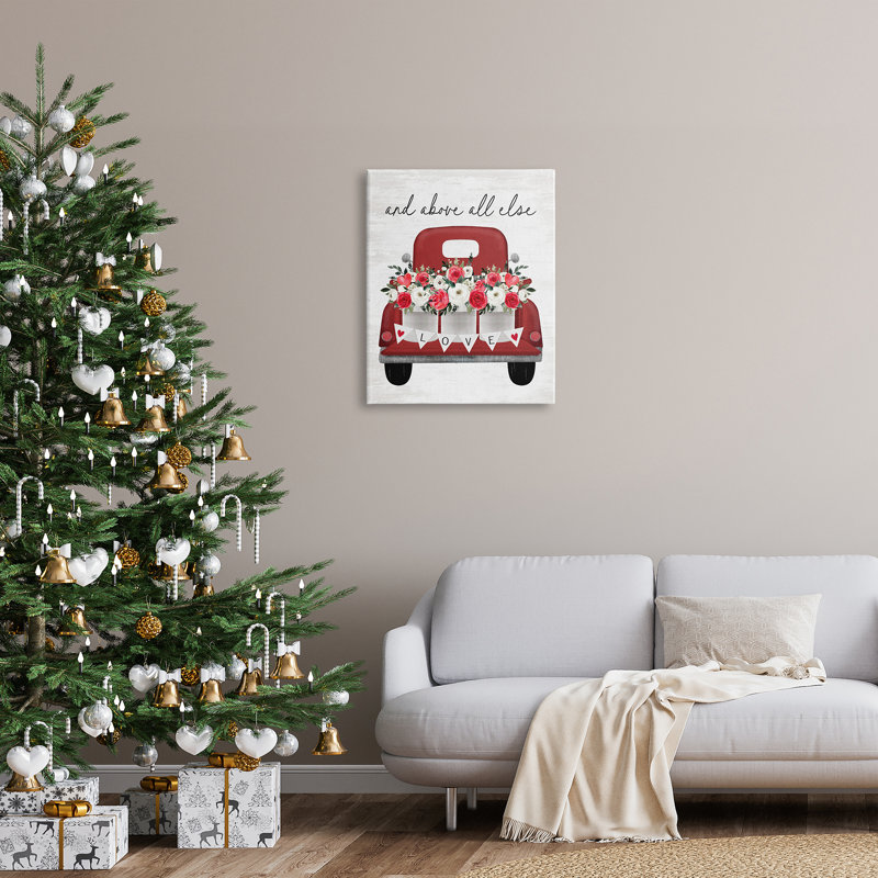 «Love Above All Else Truck» sur toile par impression à lettres et doublée, H 30 po x l 24 po x P 1,5 po