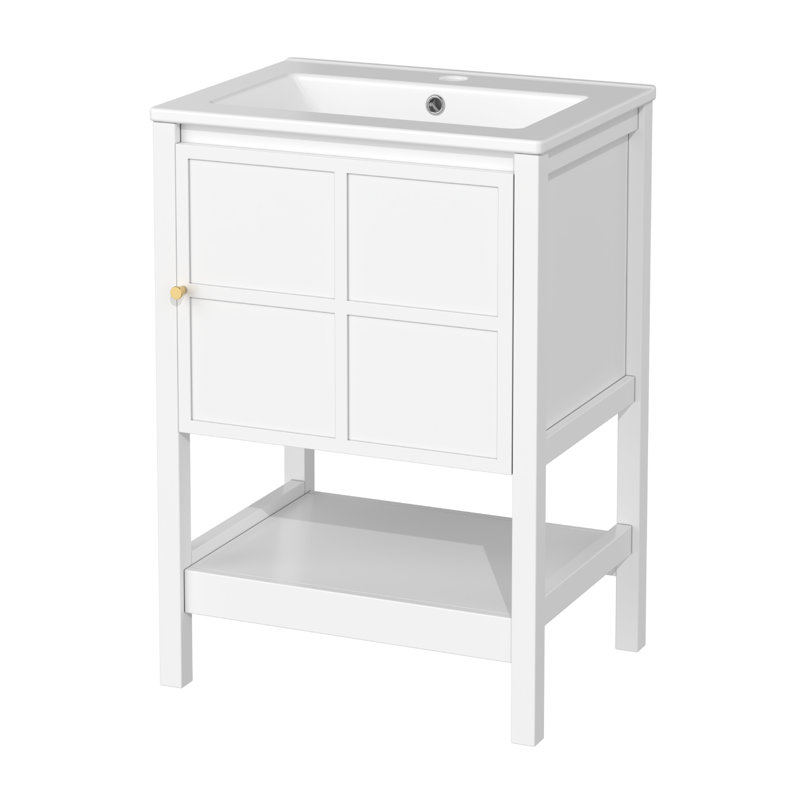 Meuble-lavabo autoportant 24 po, Blanc