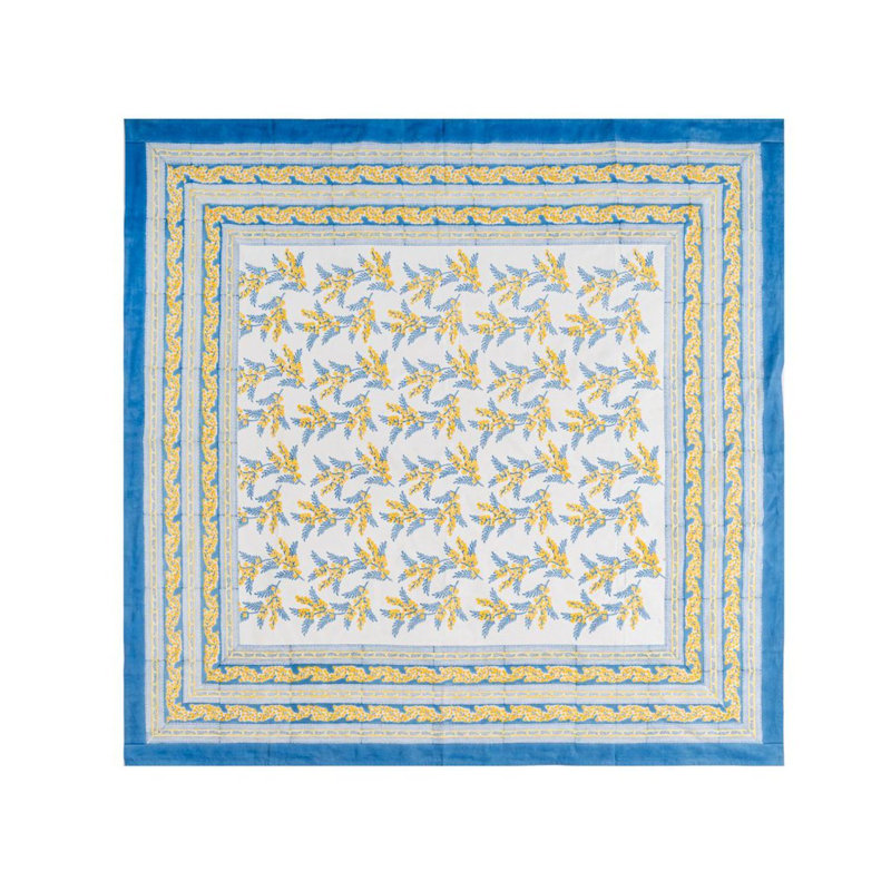 Nappe Sebring - bleu et jaune - 90 po x 90 po, 90 po x 90 po carré, Bleu et jaune