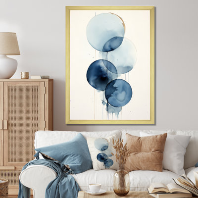 «Orbular Unity Minimal Watercolor» en bleu rétro - impression