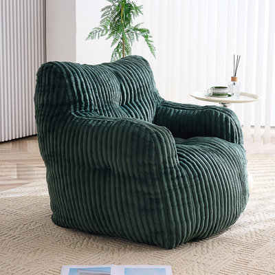 Fauteuil à billes en velours côtelé doux et moelleux rempli d'éponge à mémoire de forme
