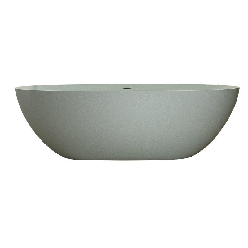 59'' Freestanding Bathtub, Turquoise Color, Solid Surface And Stone Resin, Non - Permeable, Slow Heat Loss, Smooth Delicate, Spacious For Relaxing Bath, Ergonomic Design Soaking Bathtub In ,