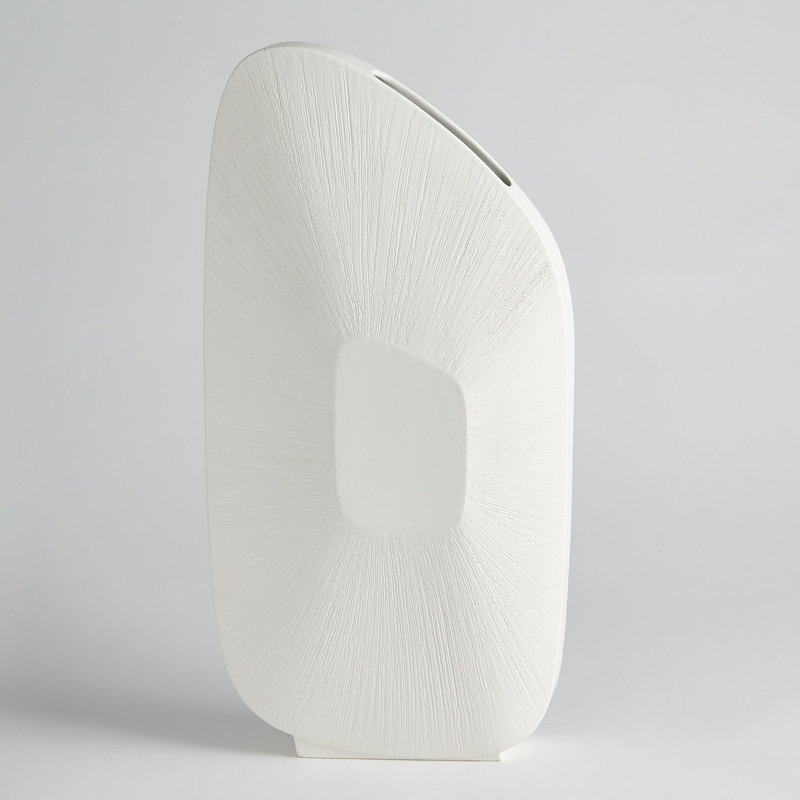 Handmade Ceramic Table Vase, Matte White, 24.75" H x 12.75" W x 5" D