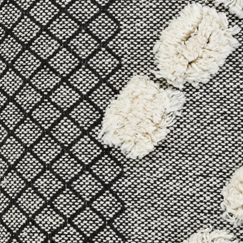 Housse de coussin décoratif contemporaine faite à la main 100% coton à motif géométrique, Gris