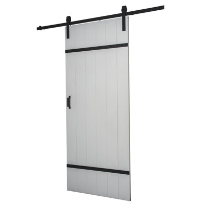 36'' x 84'' Semi-Solid Paneled Low-Gloss without Installation Hardware Kit Barn Door
