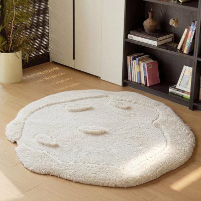 Tapis rond blanc