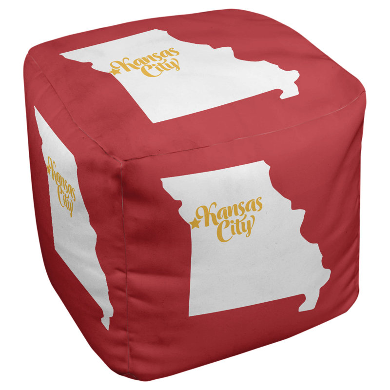 Repose-pieds cubique missouri sports, Bleu / Brun