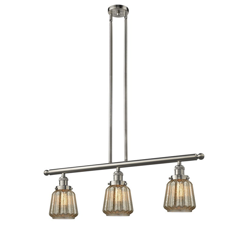 Vinson 3 - Light Kitchen Island Pendant, Brushed Satin Nickel