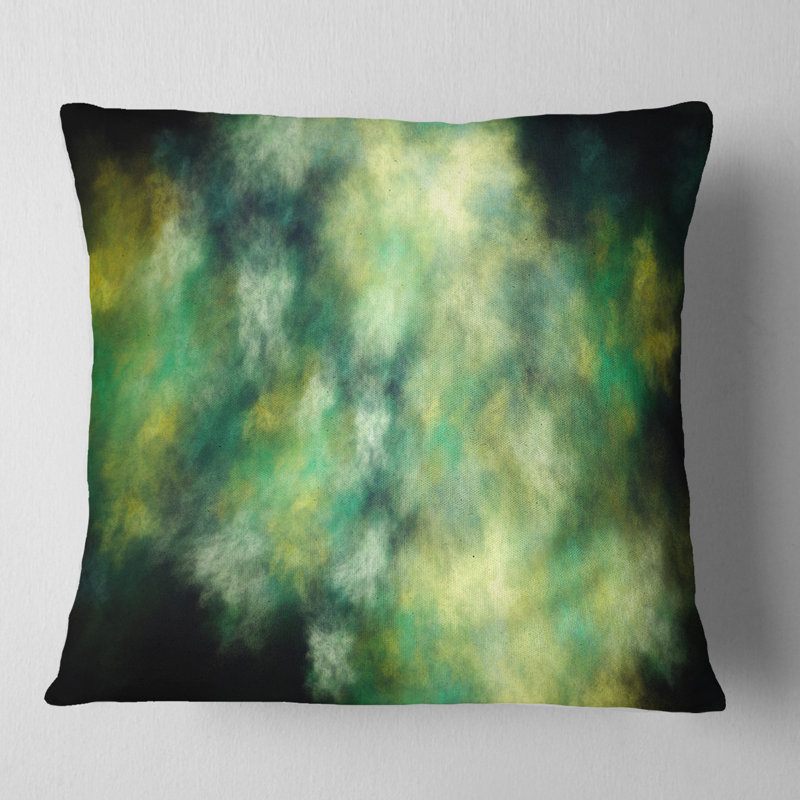 Perfect Starry Sky - Abstract Printed Pillow, 18" x 18", Green, Throw Pillow
