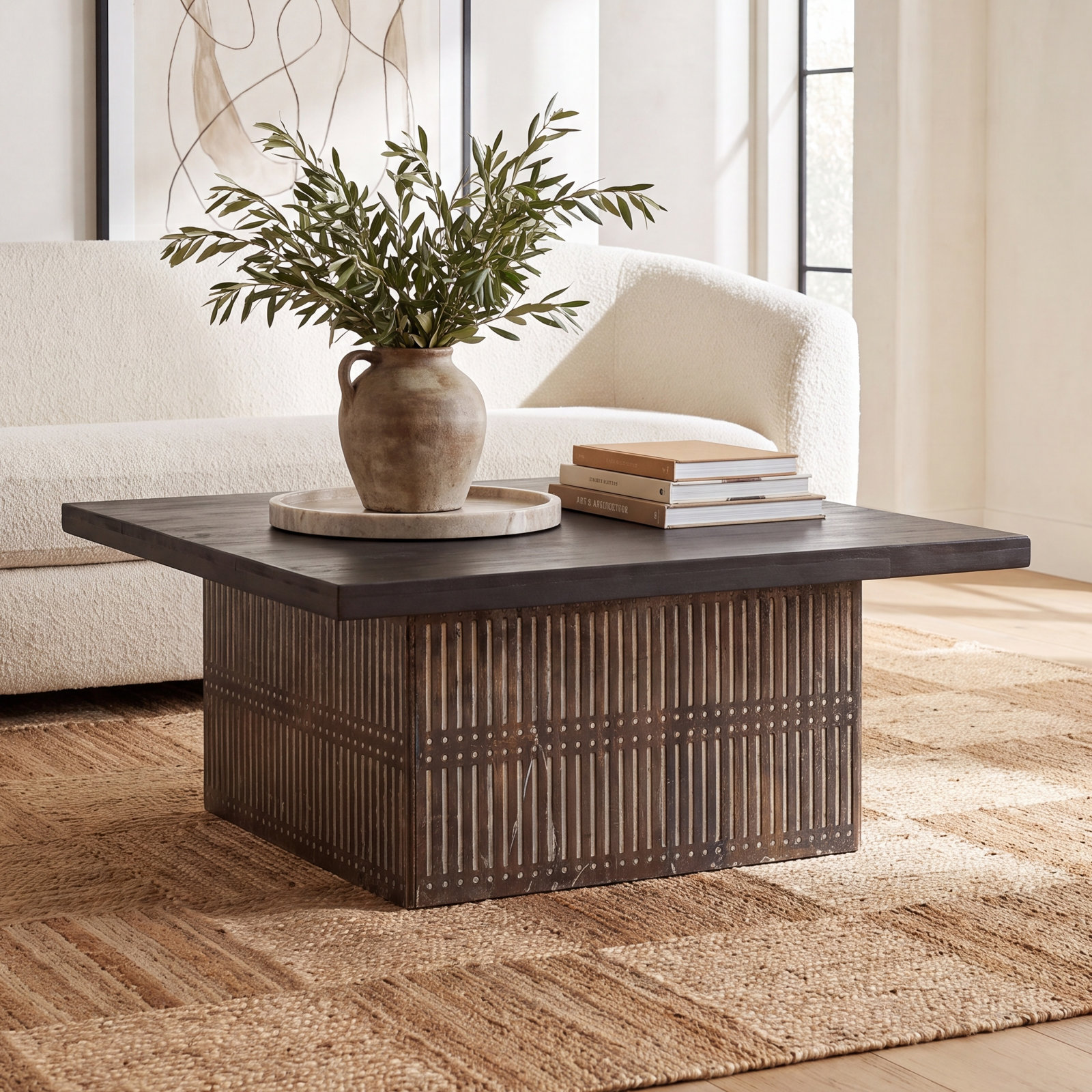 Anstead Solid Wood Single Coffee Table, Antique Brown