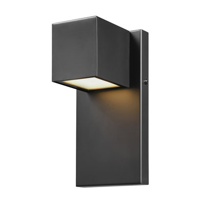 17-Watt LED Integrated Outdoor Wall Sconce, Matte Black, 650 Lumens, 2700 Kelvin, 90 CRI, Dimmable