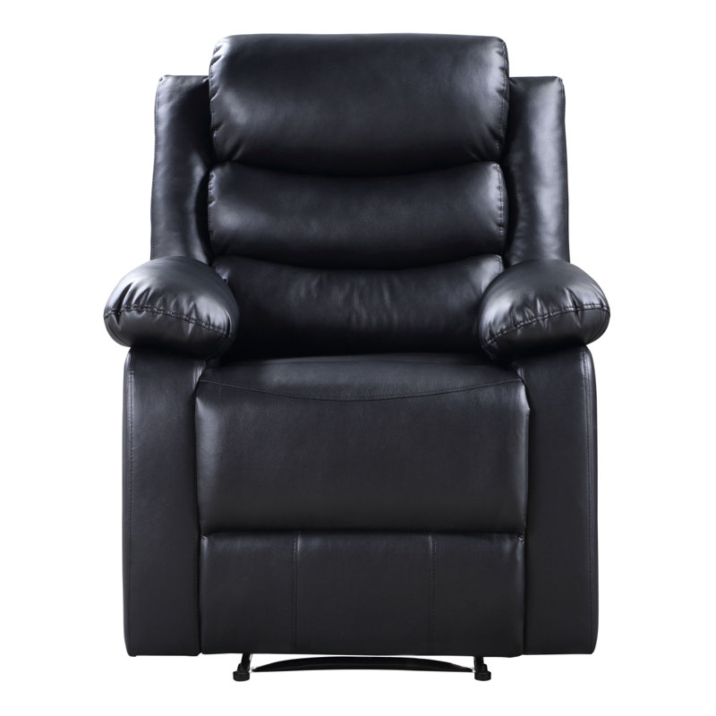 Fauteuil inclinable électrique noir avec accoudoirs coussinés, Noir