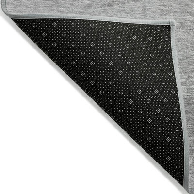 10' X 14' Gray Silver And Ivory Abstract Washable Indoor Outdoor Area Rug