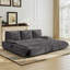 Divan-lit gigogne convertible 3-en-1 94,5 po très grand lit, causeuse multifonctionnelle en velours côtelé gris-130602810-132420581-132420583