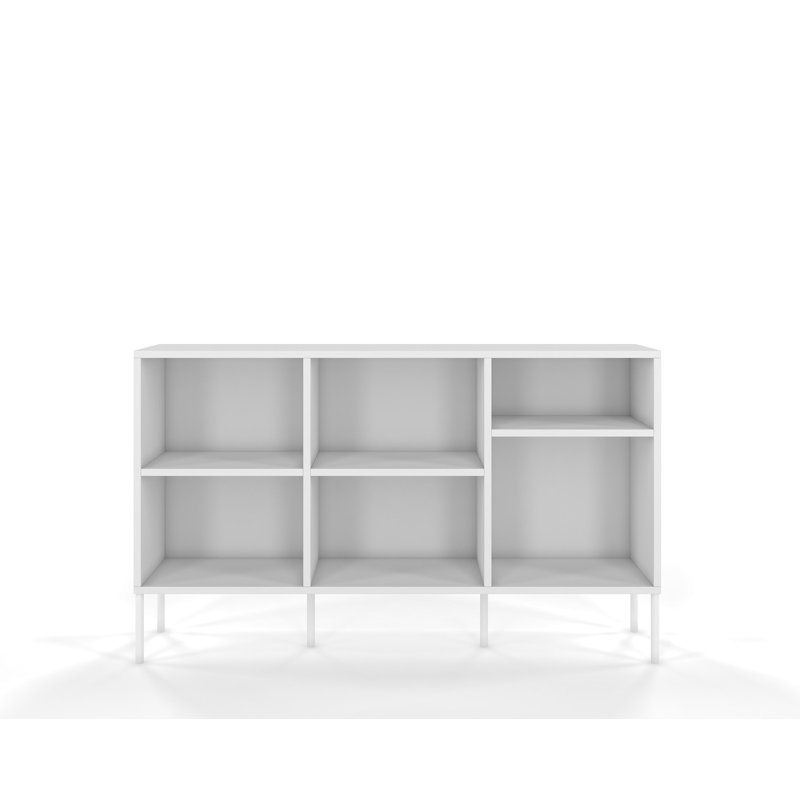 Caola 80cm H x 130cm W Library Bookcase Bookcase, White