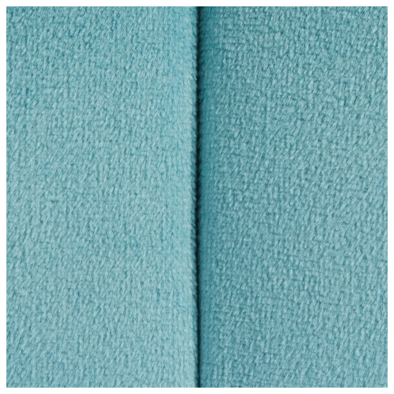 Pouf rond tressé de 61 cm en velours bleu glacier - Repose-pieds et siège d'appoint contemporain, Bleu