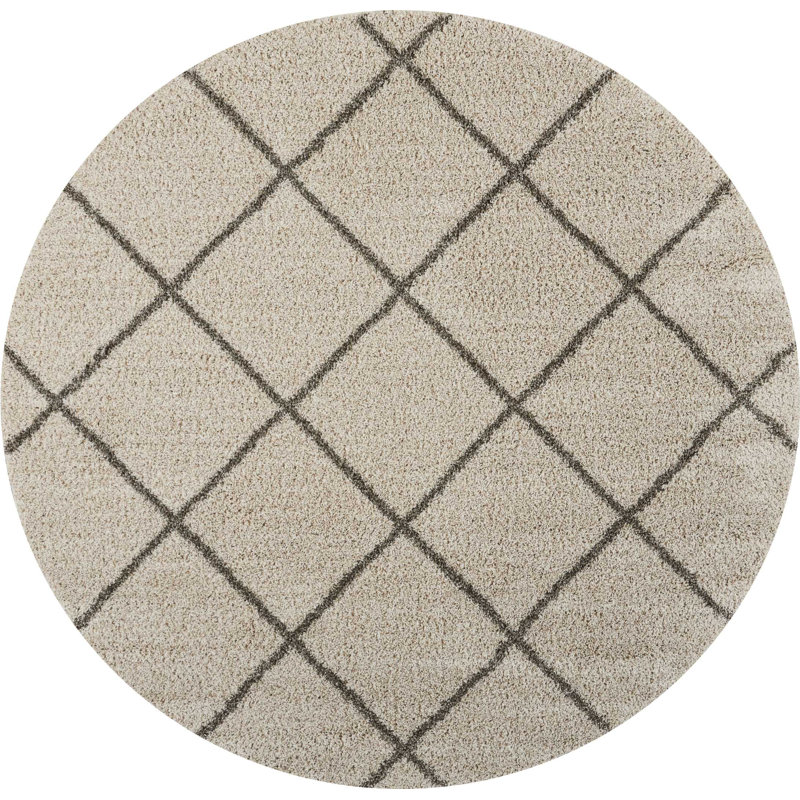Yaresly Geometric Indoor Rug, Round 8'2"