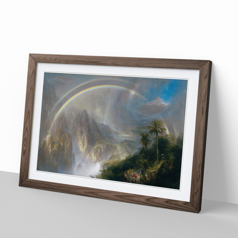 Rainy Season in the Tropics by Frederic Edwin Church - Picture Frame Painting, 36cm H x 48cm W x 2cm D, Walnut Framed