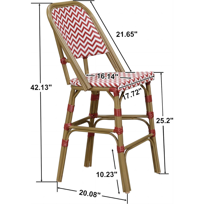 Tabouret de bar 42,13 po Frates, Rouge