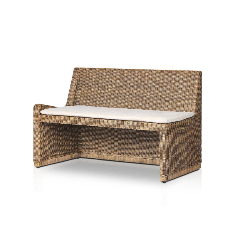 Senna Woven Dining Bench, 33" H x 49" W x 26.25" D