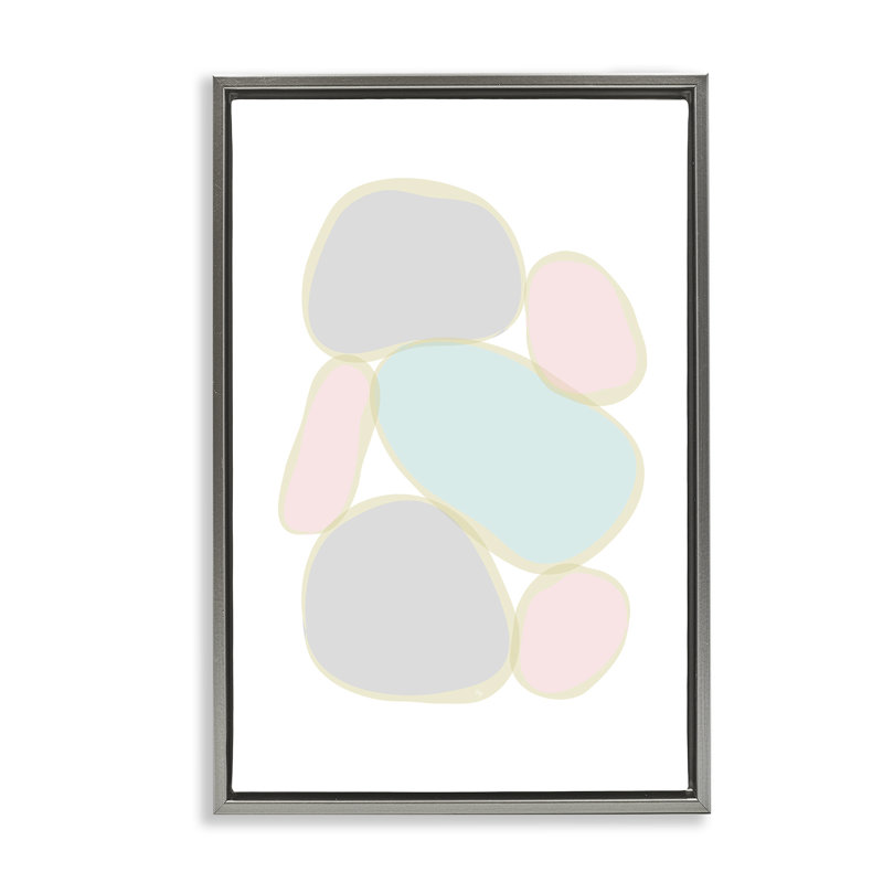 Toile de galets pastel par Martina Pavlova, Cadre flottant gris lustré, H 25 po x l 17 po x P 1,7 po