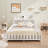 Full-Size Montessori Floor Bed With Bookcases And Blackboards, Versatile Platform Beds With Guard Rails, Solid Wood Floor Beds With Storage Headboards, Floor Beds For Kids And Teens-763516553