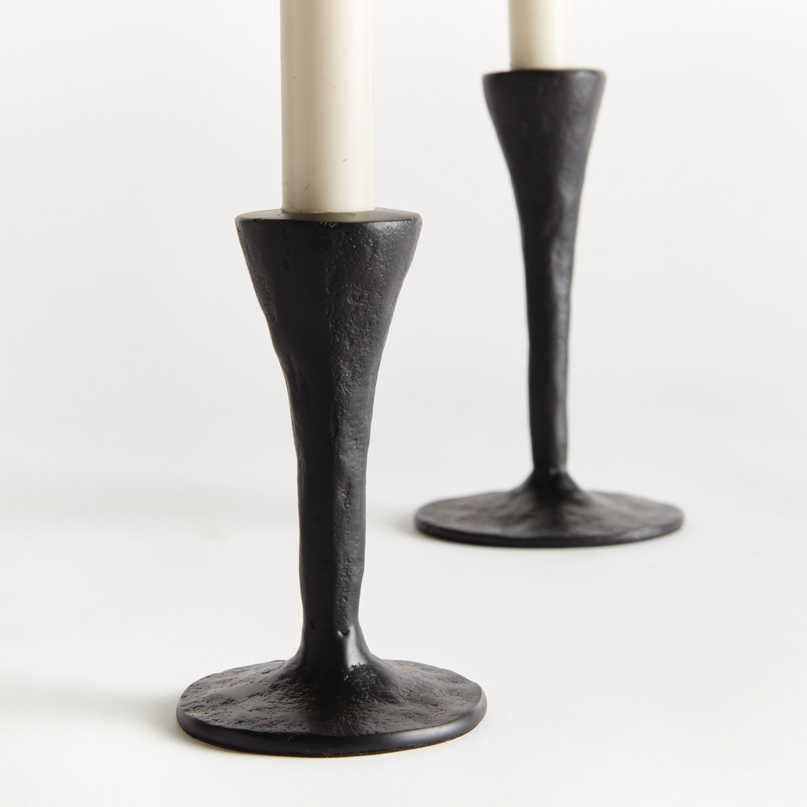 NOAH TAPER HOLDERS, SET OF 2, Black