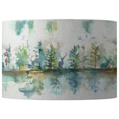 Cotton Round Lamp Shade in Green
