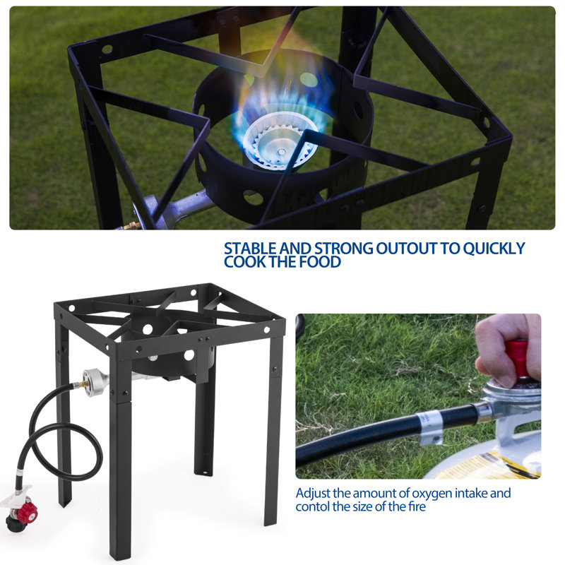 OuterMust Outdoor Propane Rectangular Deep Fryer Kit with 18 qt. Frying Pan & Dual Baskets