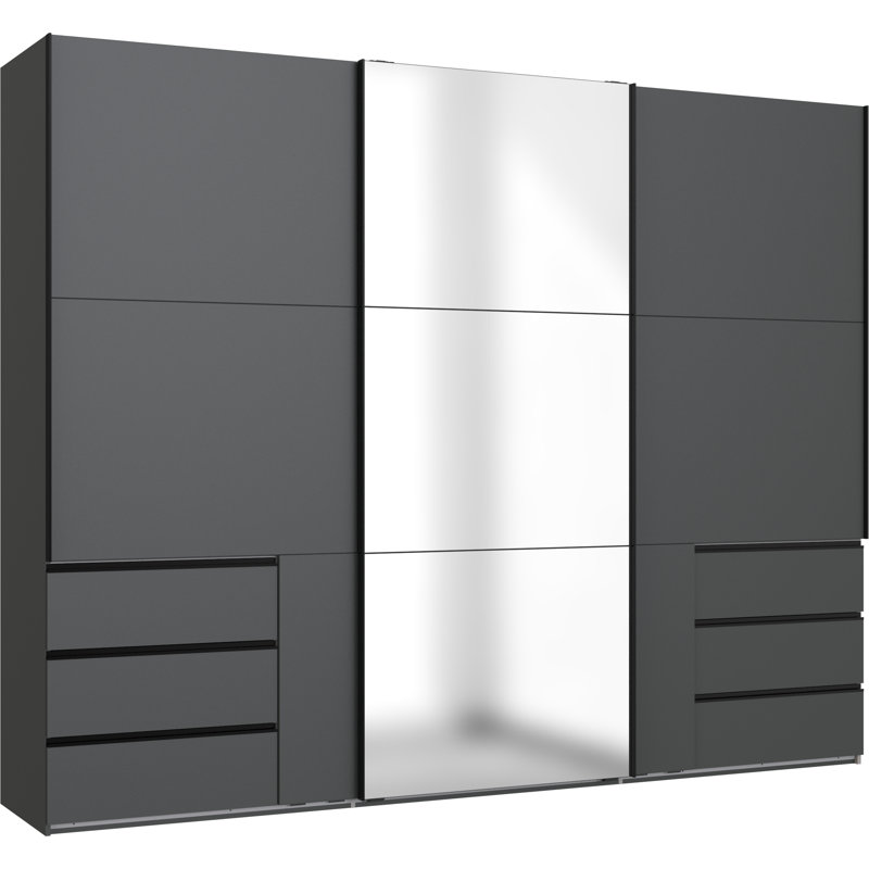 Guardino 3 Door Wardrobe, 236cm H x 300cm W x 65cm D, Graphite
