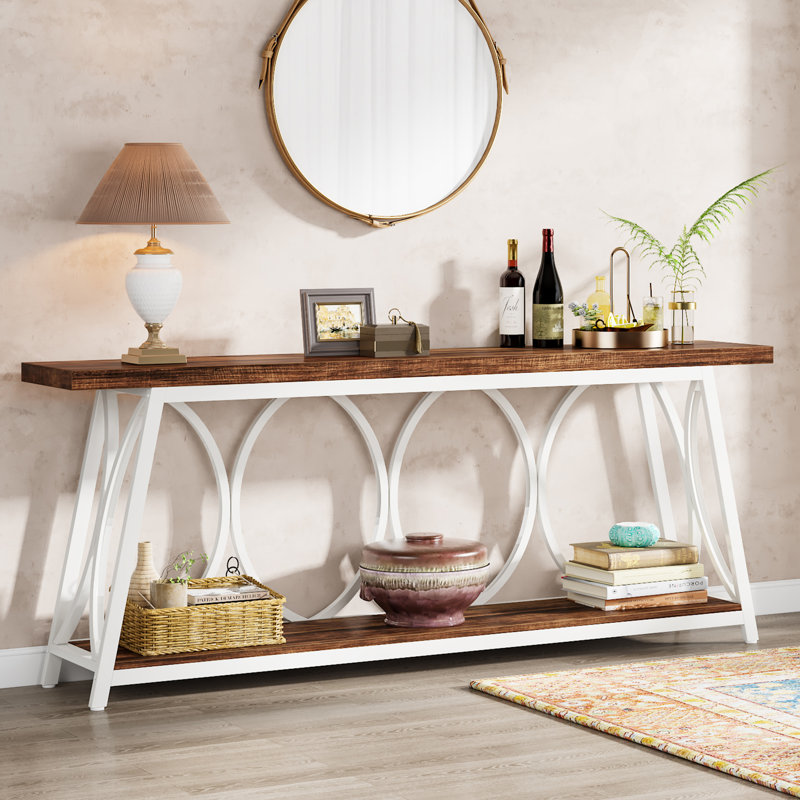 Pierz 70.87'' Console Table, Brown/White